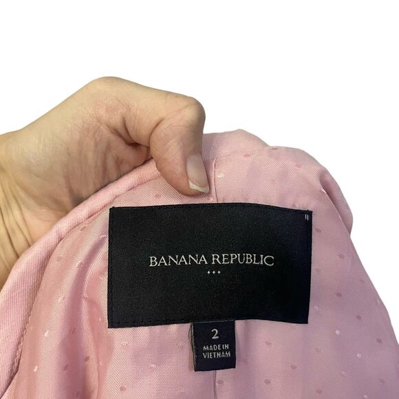 Banana Republic Long And Lean Blazer Pink Classic Preppy Minimalist Career - Picture 7 of 10